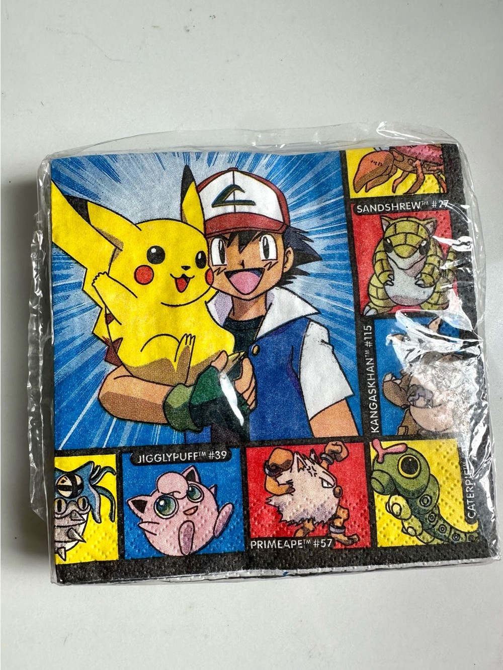 Vintage 1999 Pokémon DesignWare Beverage Napkins 16 Pack Sealed Ash Pikachu